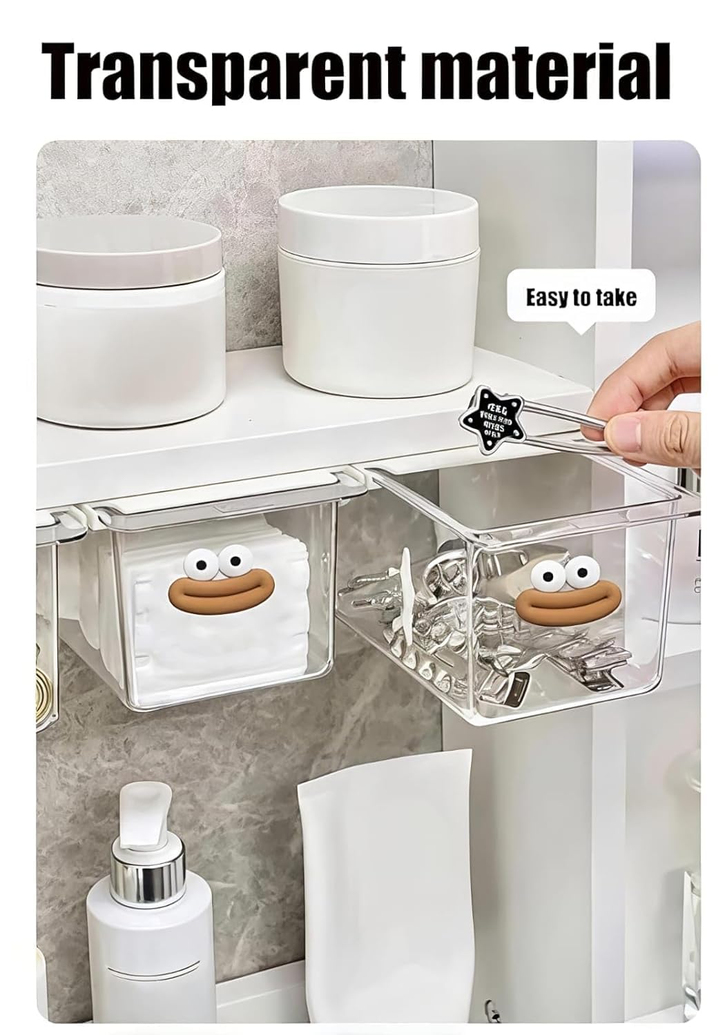 Mirror Cabinet Drawer Storage Box (Pack of 3)