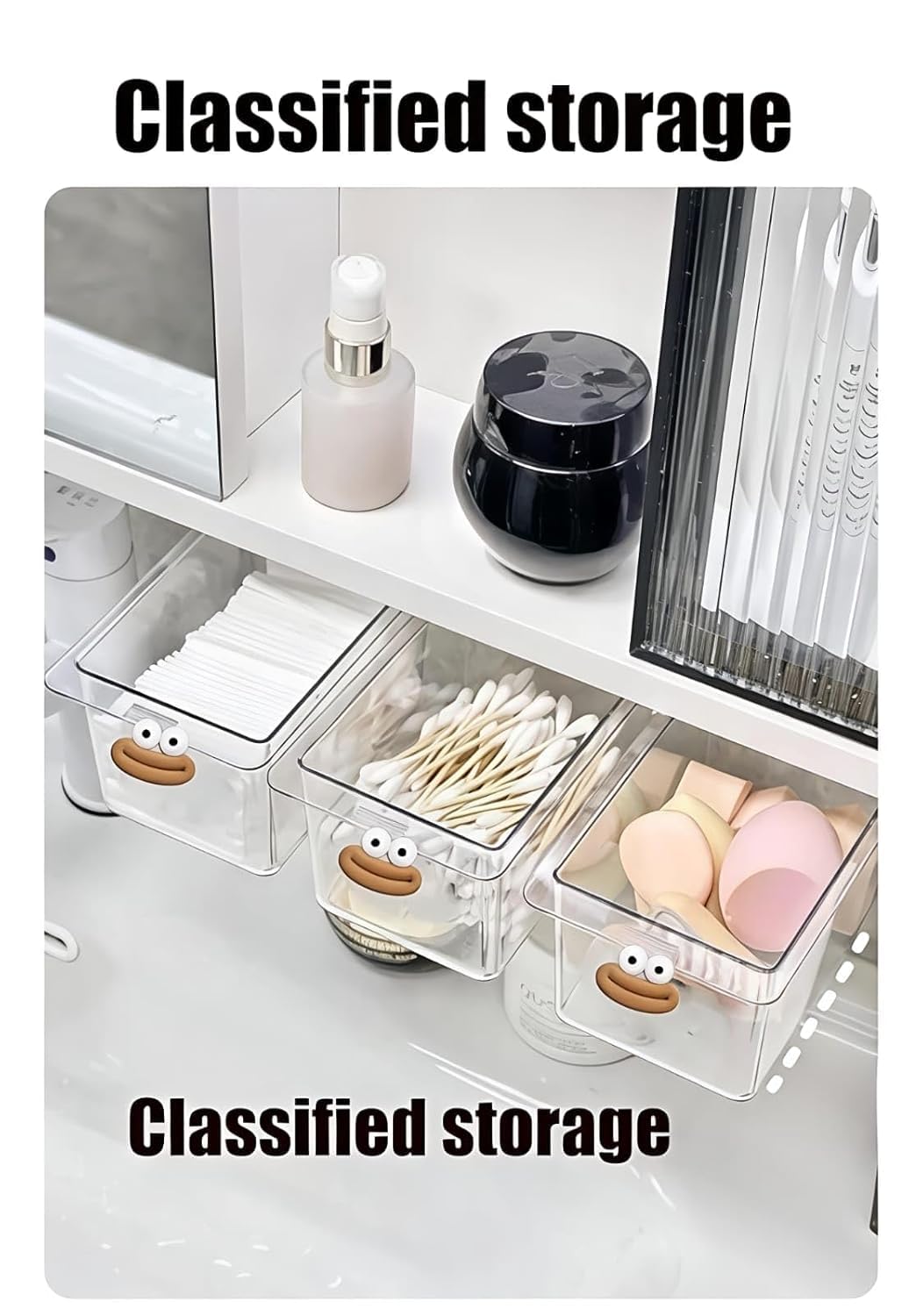 Mirror Cabinet Drawer Storage Box (Pack of 3)