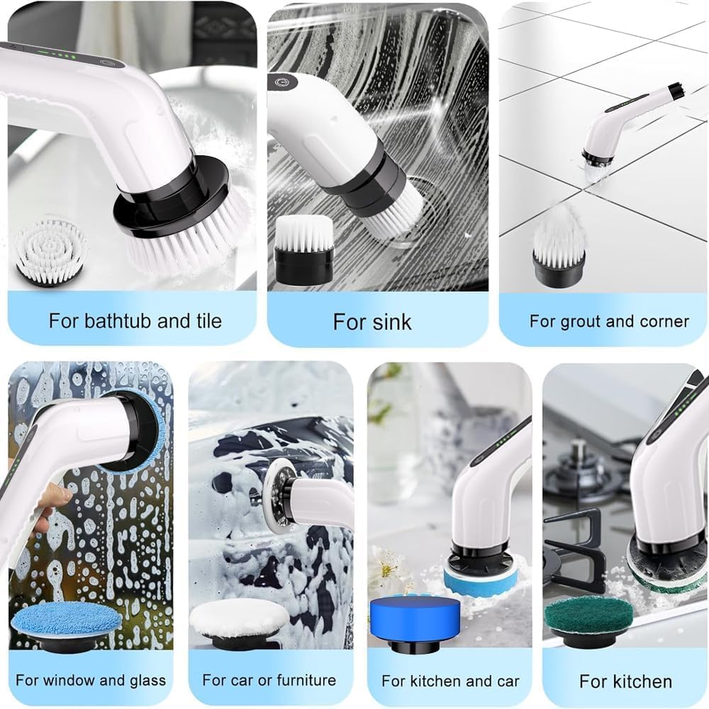 9-in-1 Cordless Electric Spin Scrubber
