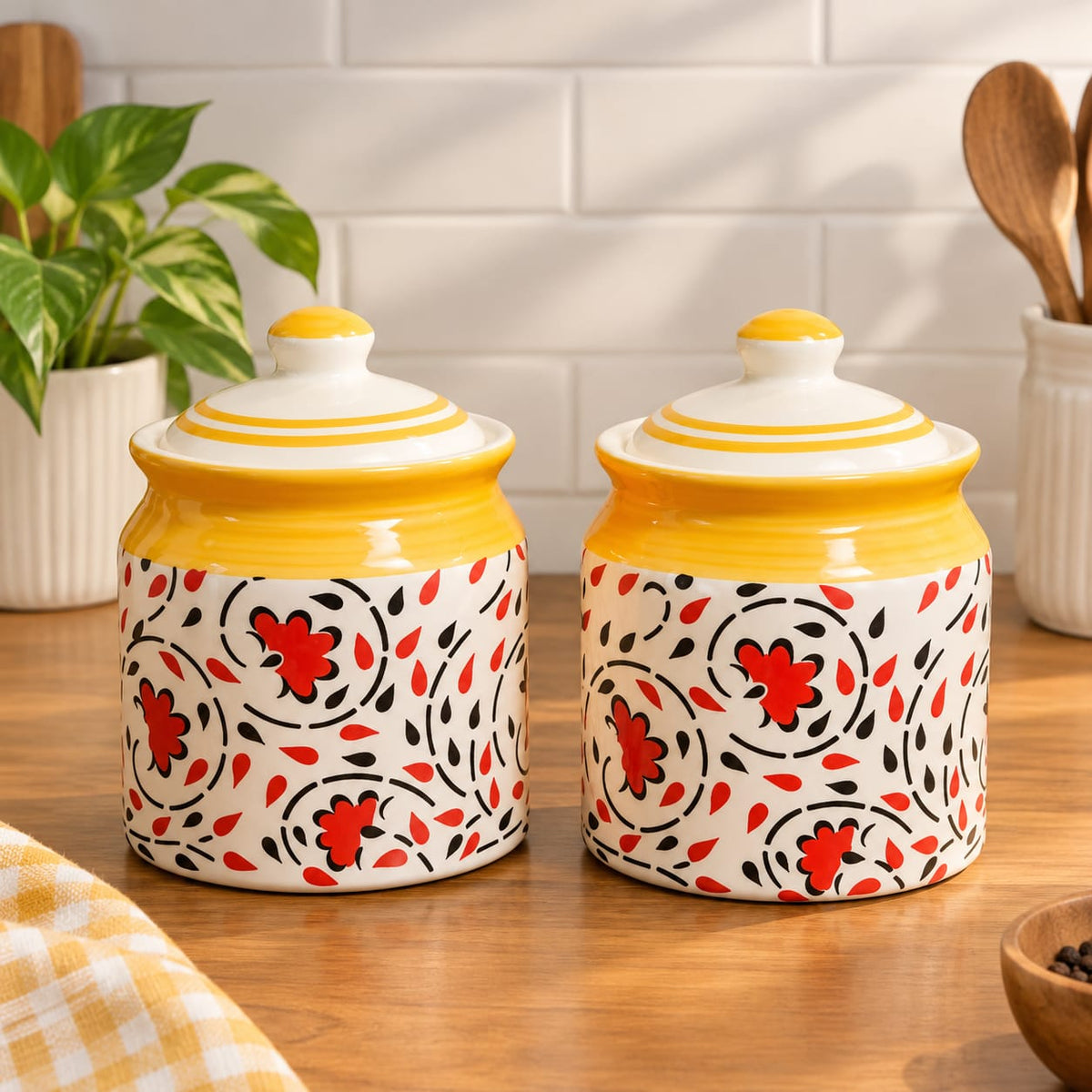 Ceramic Jar Set (Pack Of 2)