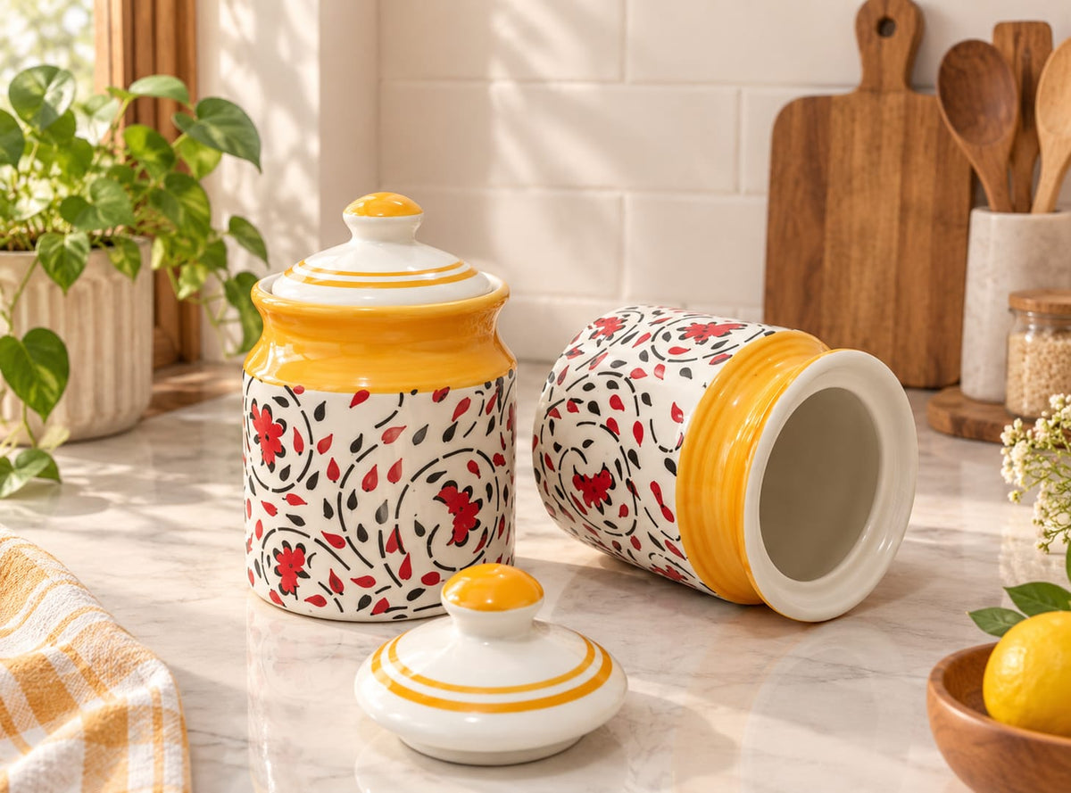 Ceramic Jar Set (Pack Of 2)