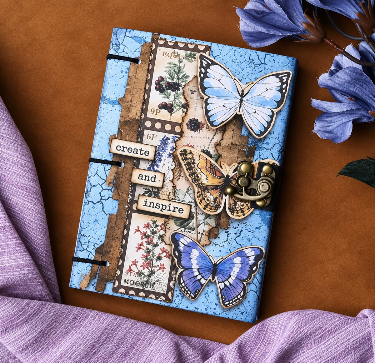 Vintage Butterfly Handmade Journal