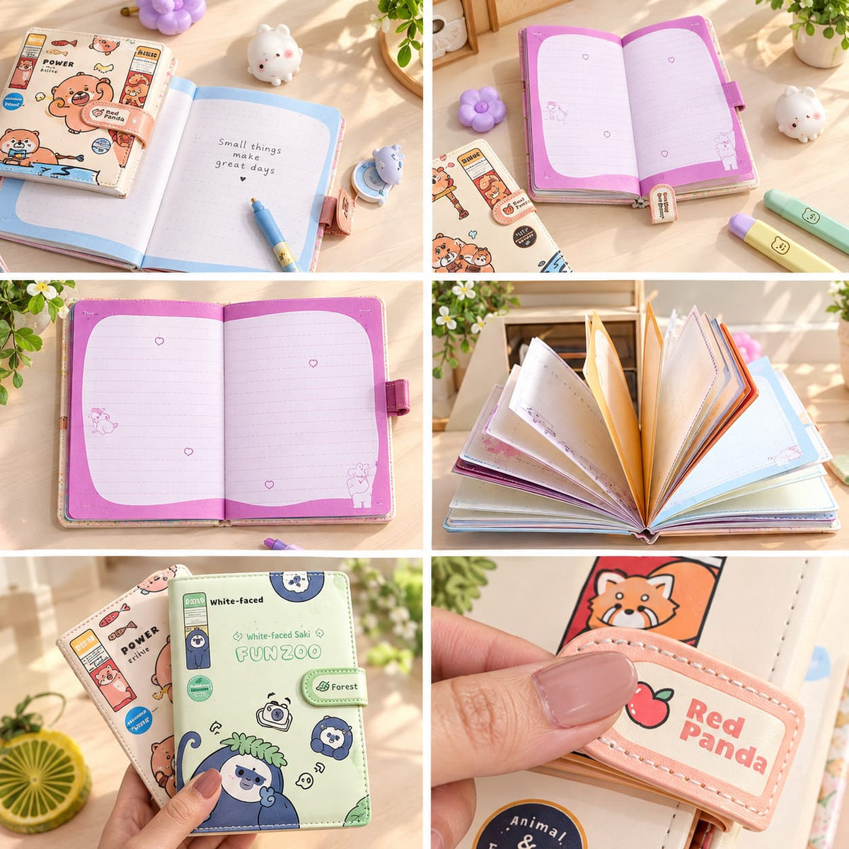 Kawaii Animal Flap Lock Diary