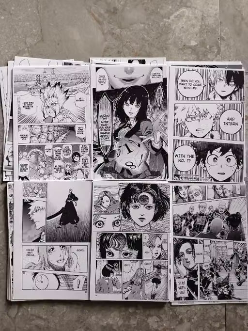 Black and White Manga Panel Posters