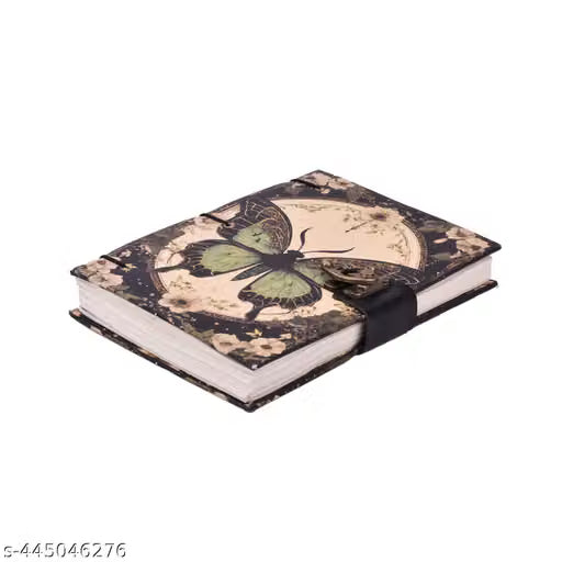Whimsy Butterfly A5 Journal with Leather Lock Clasp