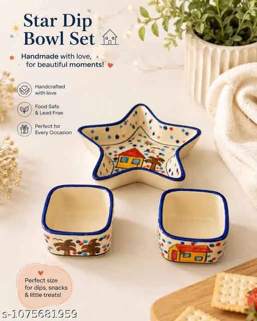Starry Delight Ceramic Dip Bowl Set