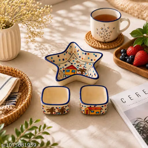 Starry Delight Ceramic Dip Bowl Set