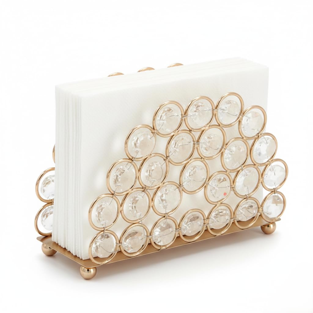Gold Crystal Napkin Holder