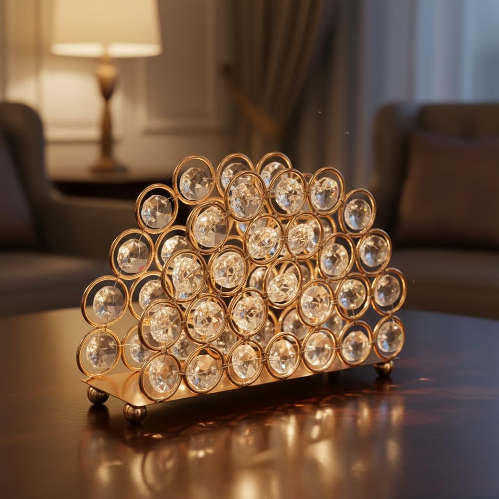 Gold Crystal Napkin Holder
