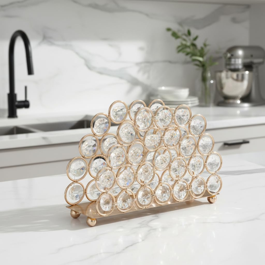 Gold Crystal Napkin Holder